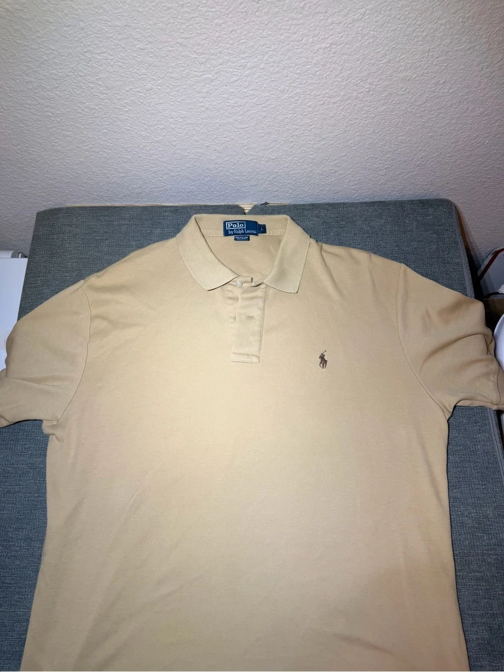Polo by Ralph Lauren Tan Embroidered Pony Polo Shirt